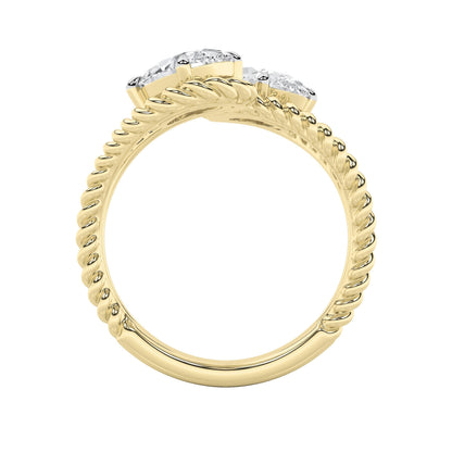 2CTW Oval Lab-Grown Diamond Prong Toi et Moi Fashion Ring 2 Stones