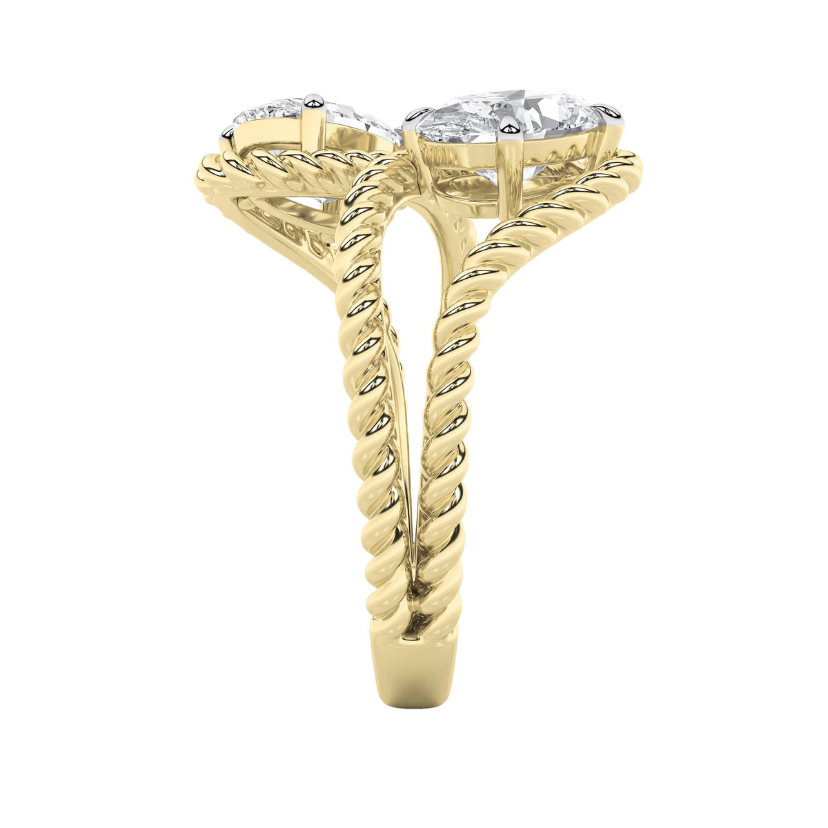 2CTW Oval Lab-Grown Diamond Prong Toi et Moi Fashion Ring 2 Stones