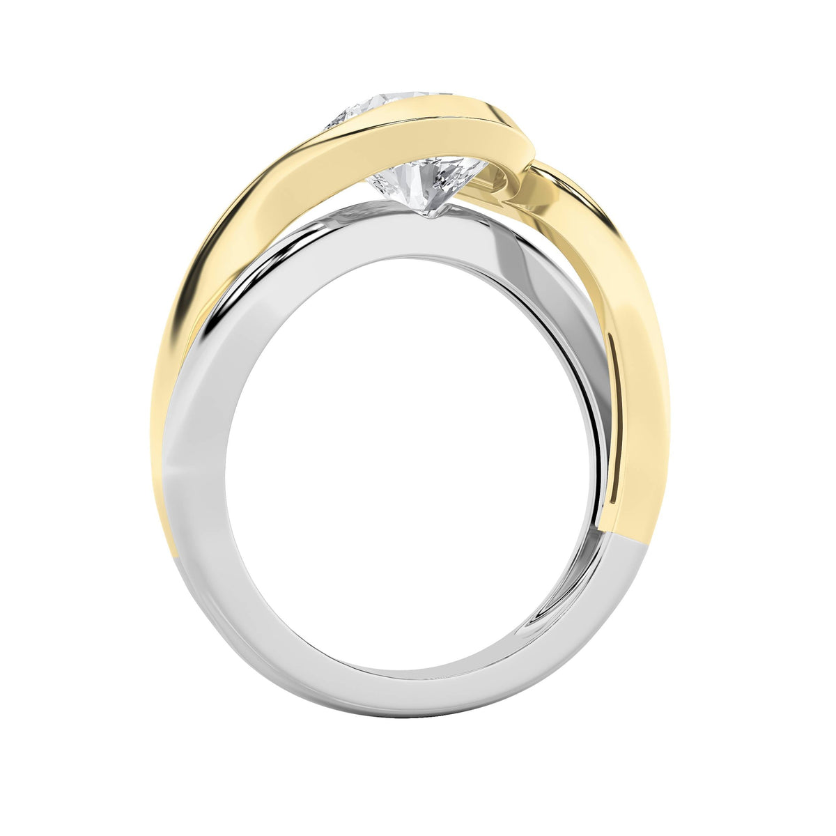 2CTW Round Lab-Grown Diamond Tension Solitaire Engagement Ring 1 Stone