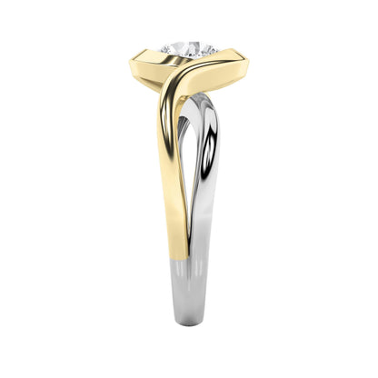 2CTW Round Lab-Grown Diamond Tension Solitaire Engagement Ring 1 Stone