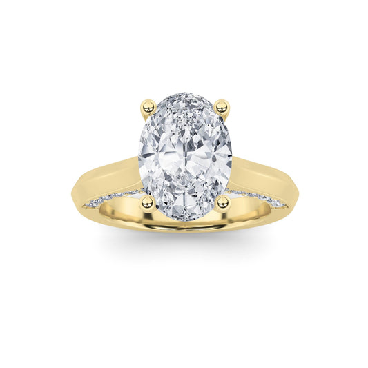 3CTW Oval Lab-Grown Diamond Prong Accented Solitaire Engagement Ring 35 Stones