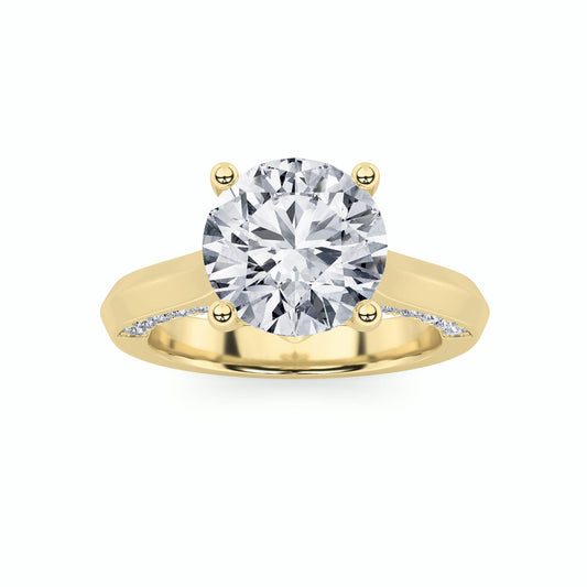 3CTW Round Lab-Grown Diamond Prong Accented Solitaire Engagement Ring 35 Stones