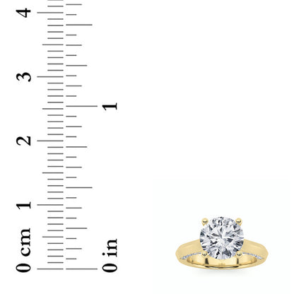 3CTW Round Lab-Grown Diamond Prong Accented Solitaire Engagement Ring 35 Stones