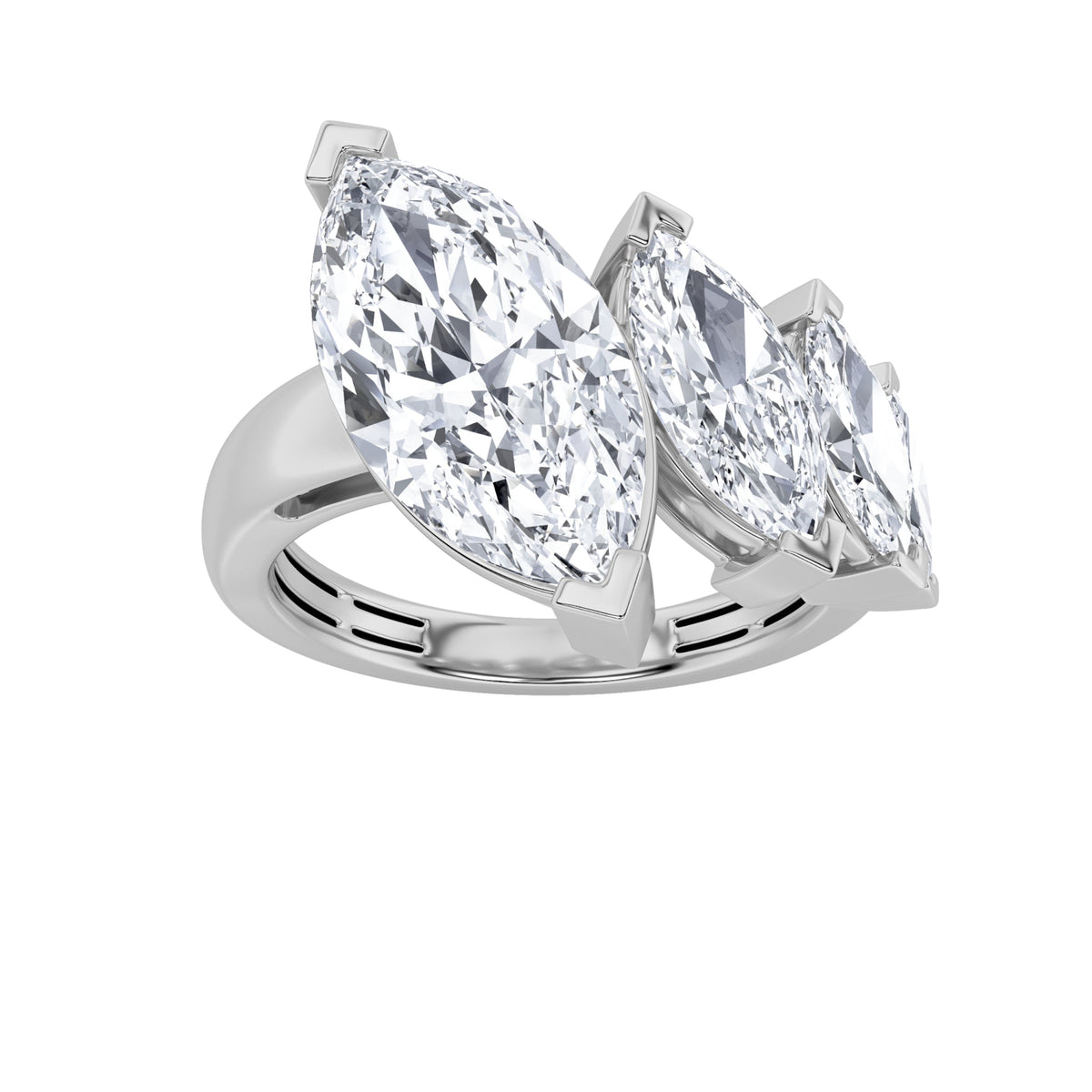 2.5CTW Marquise Lab-Grown Diamond Prong Four Stone Fashion Ring 4 Stones
