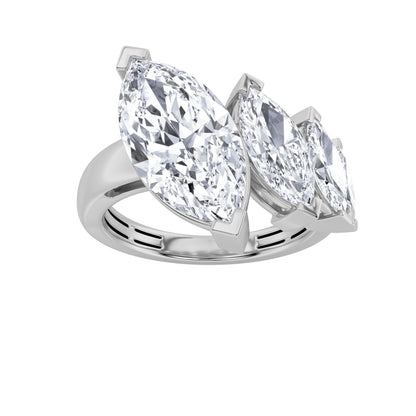 2.5CTW Marquise Lab-Grown Diamond Prong Four Stone Fashion Ring 4 Stones