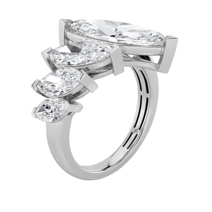 2.5CTW Marquise Lab-Grown Diamond Prong Four Stone Fashion Ring 4 Stones