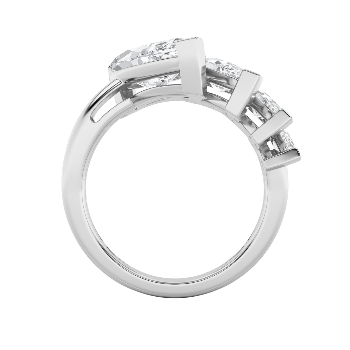 2.5CTW Marquise Lab-Grown Diamond Prong Four Stone Fashion Ring 4 Stones