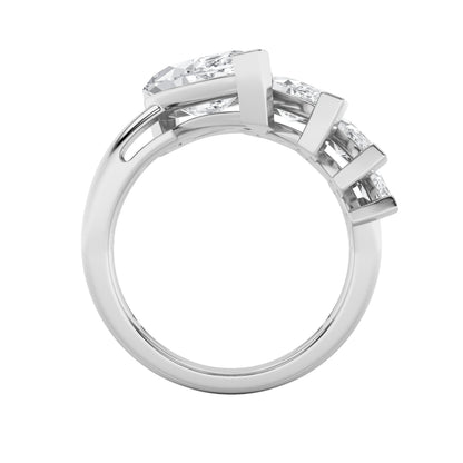 2.5CTW Marquise Lab-Grown Diamond Prong Four Stone Fashion Ring 4 Stones