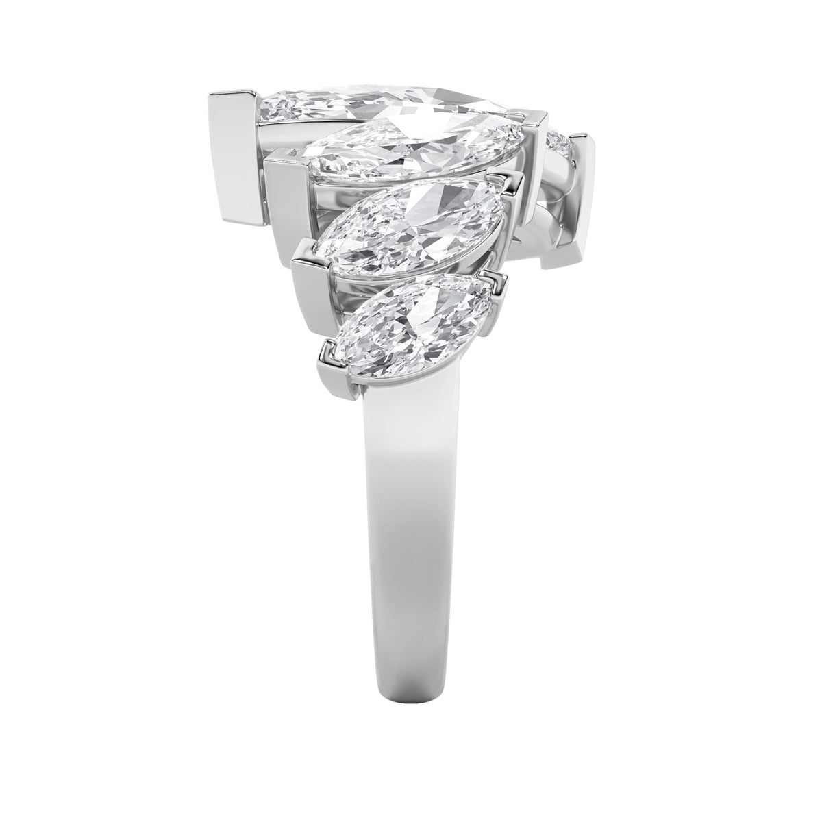 2.5CTW Marquise Lab-Grown Diamond Prong Four Stone Fashion Ring 4 Stones