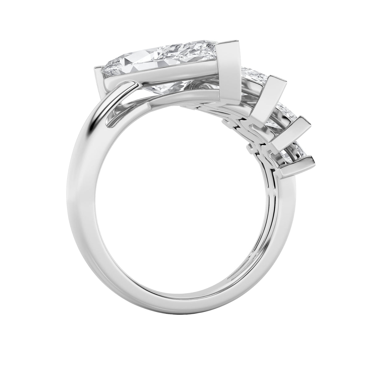 2.5CTW Marquise Lab-Grown Diamond Prong Four Stone Fashion Ring 4 Stones