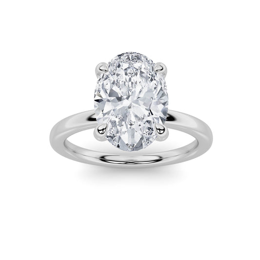 3CTW Oval Lab-Grown Diamond Classic Solitaire Ring 1 Stone