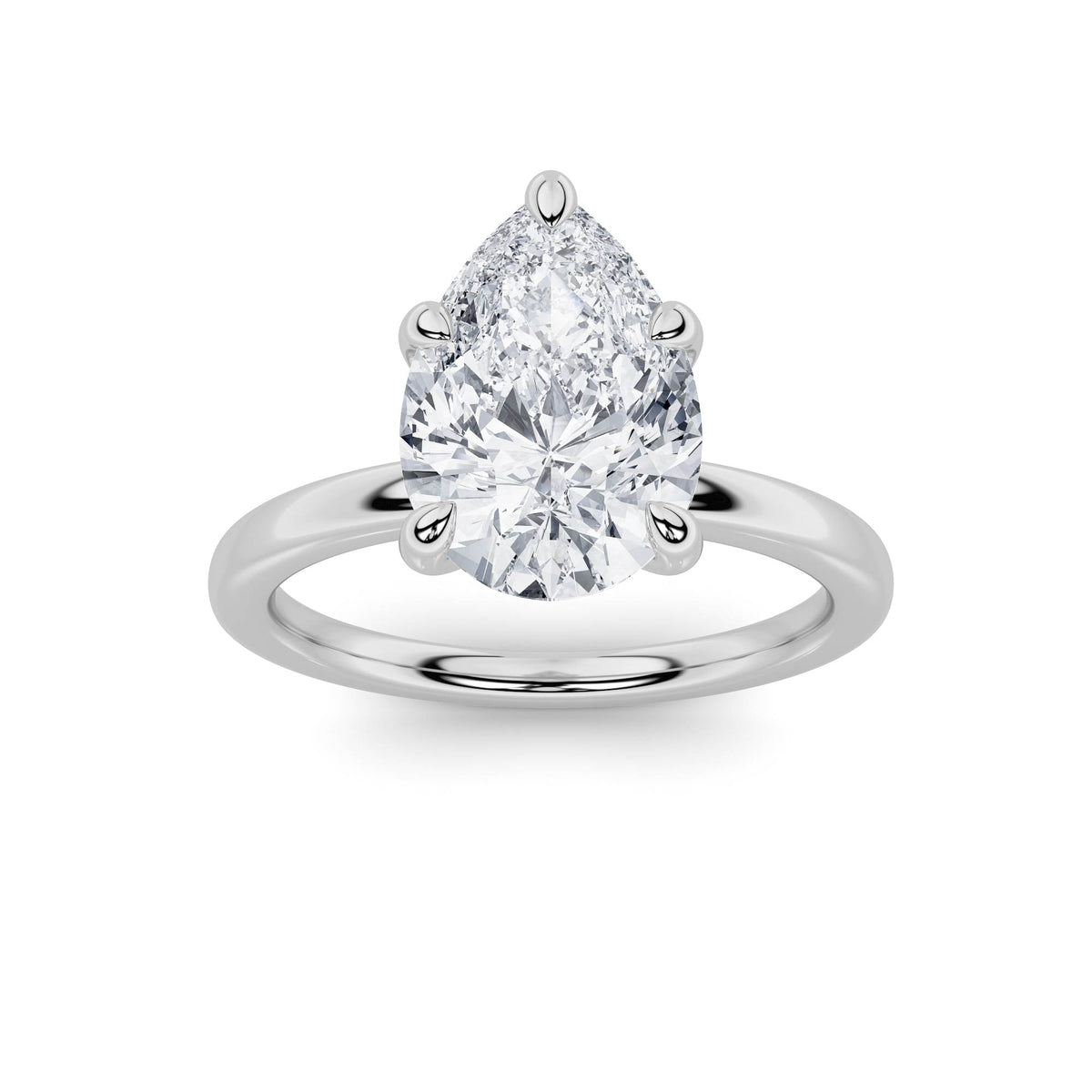 1.5CTW Pear Lab-Grown Diamond Classic Solitaire Ring 1 Stone