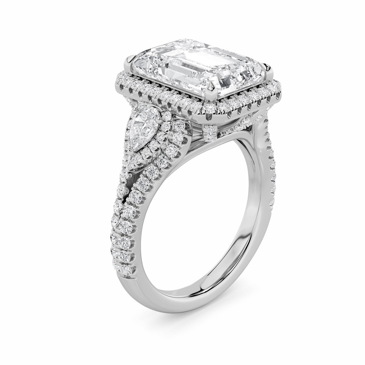 6.25CTW Radiant Lab-Grown Diamond Prong Bold Accented Statement Engagement Ring 131 Stones