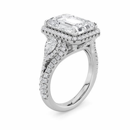 6.25CTW Radiant Lab-Grown Diamond Prong Bold Accented Statement Engagement Ring 131 Stones