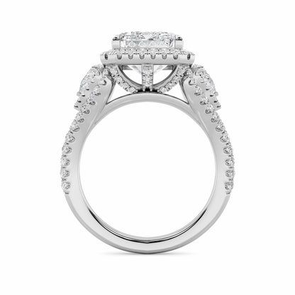 6.25CTW Radiant Lab-Grown Diamond Prong Bold Accented Statement Engagement Ring 131 Stones
