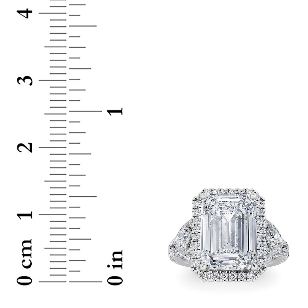 6.25CTW Radiant Lab-Grown Diamond Prong Bold Accented Statement Engagement Ring 131 Stones