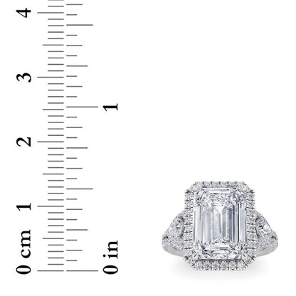6.25CTW Radiant Lab-Grown Diamond Prong Bold Accented Statement Engagement Ring 131 Stones