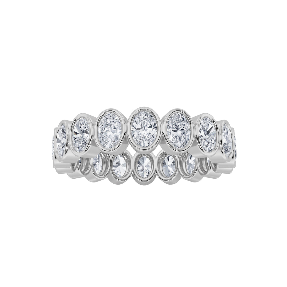 2.75CTW Round Lab-Grown Diamond Bezel Eternity Band Ring 5.5mm Width