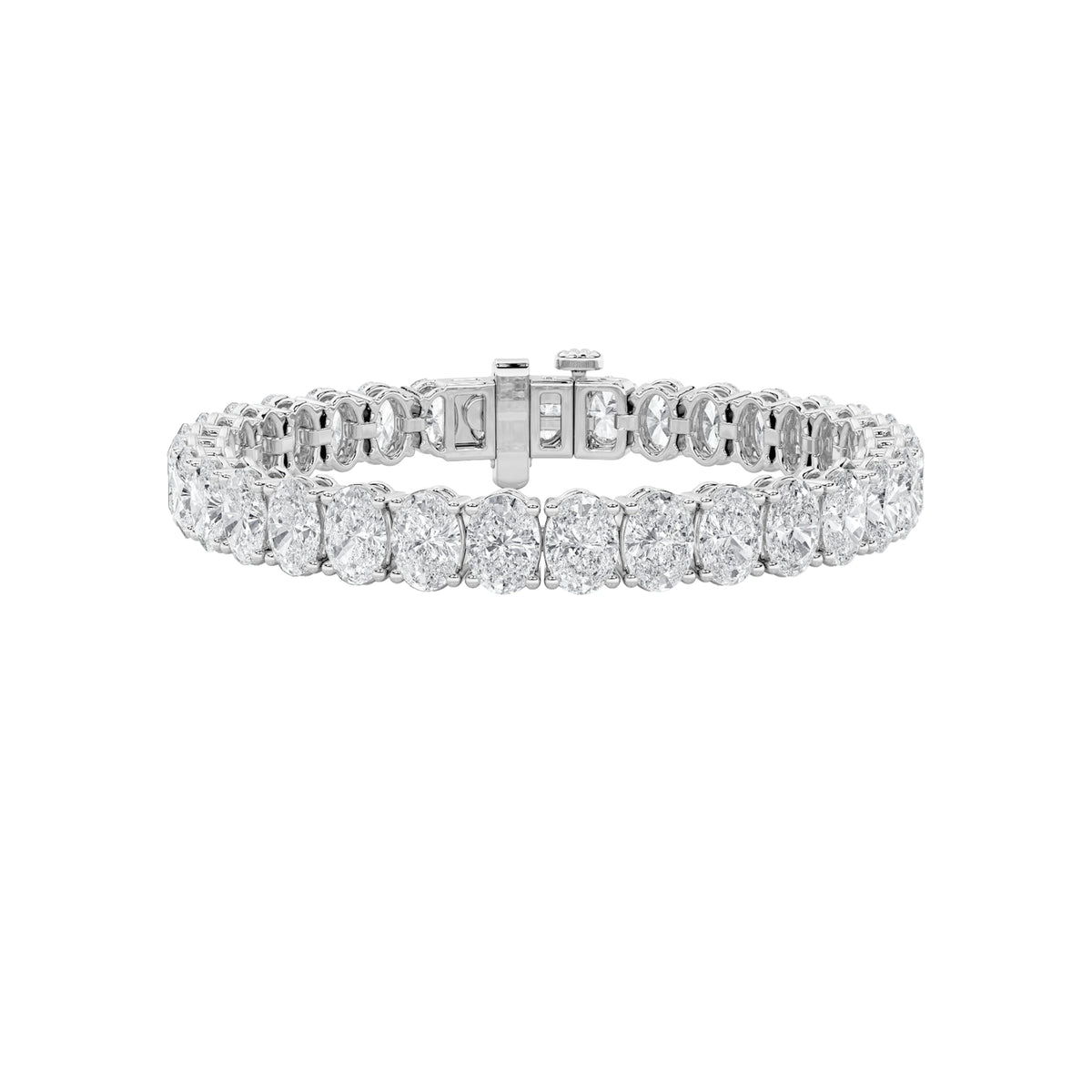 13.5CTW Oval Lab-Grown Diamond Prong East West Line Bracelet 43 Stones