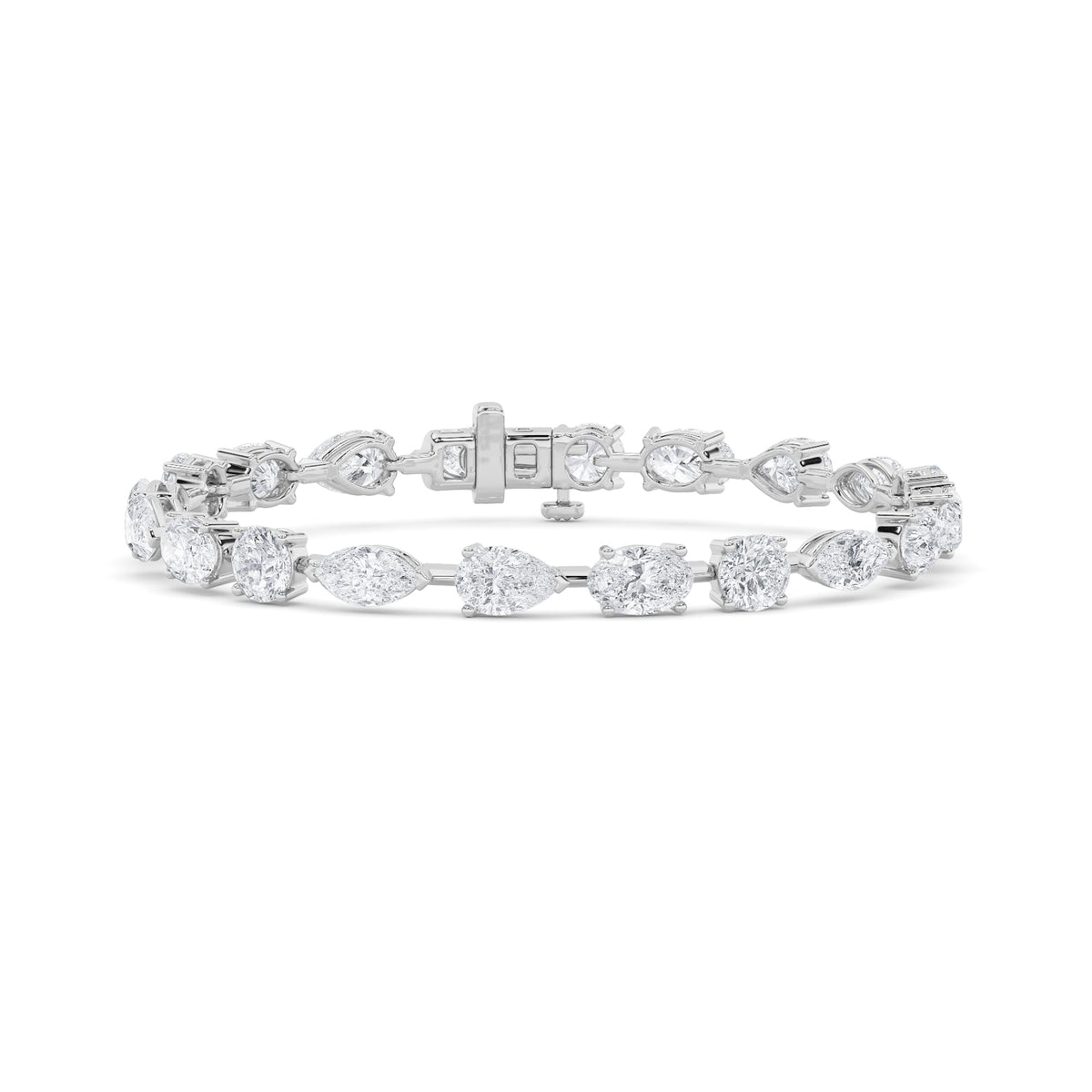 10CTW Mix Lab-Grown Diamond Prong East West Bracelet 20 Stones