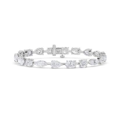 10CTW Mix Lab-Grown Diamond Prong East West Bracelet 20 Stones