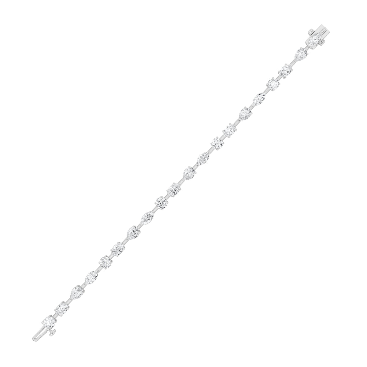 10CTW Mix Lab-Grown Diamond Prong East West Bracelet 20 Stones