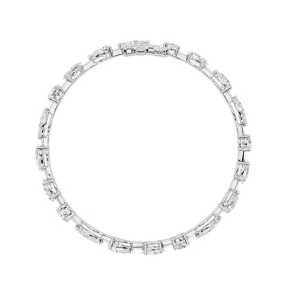 10CTW Mix Lab-Grown Diamond Prong East West Bracelet 20 Stones