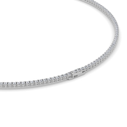 10CTW Round Lab-Grown Diamond Prong Tennis Necklace 169 Stones