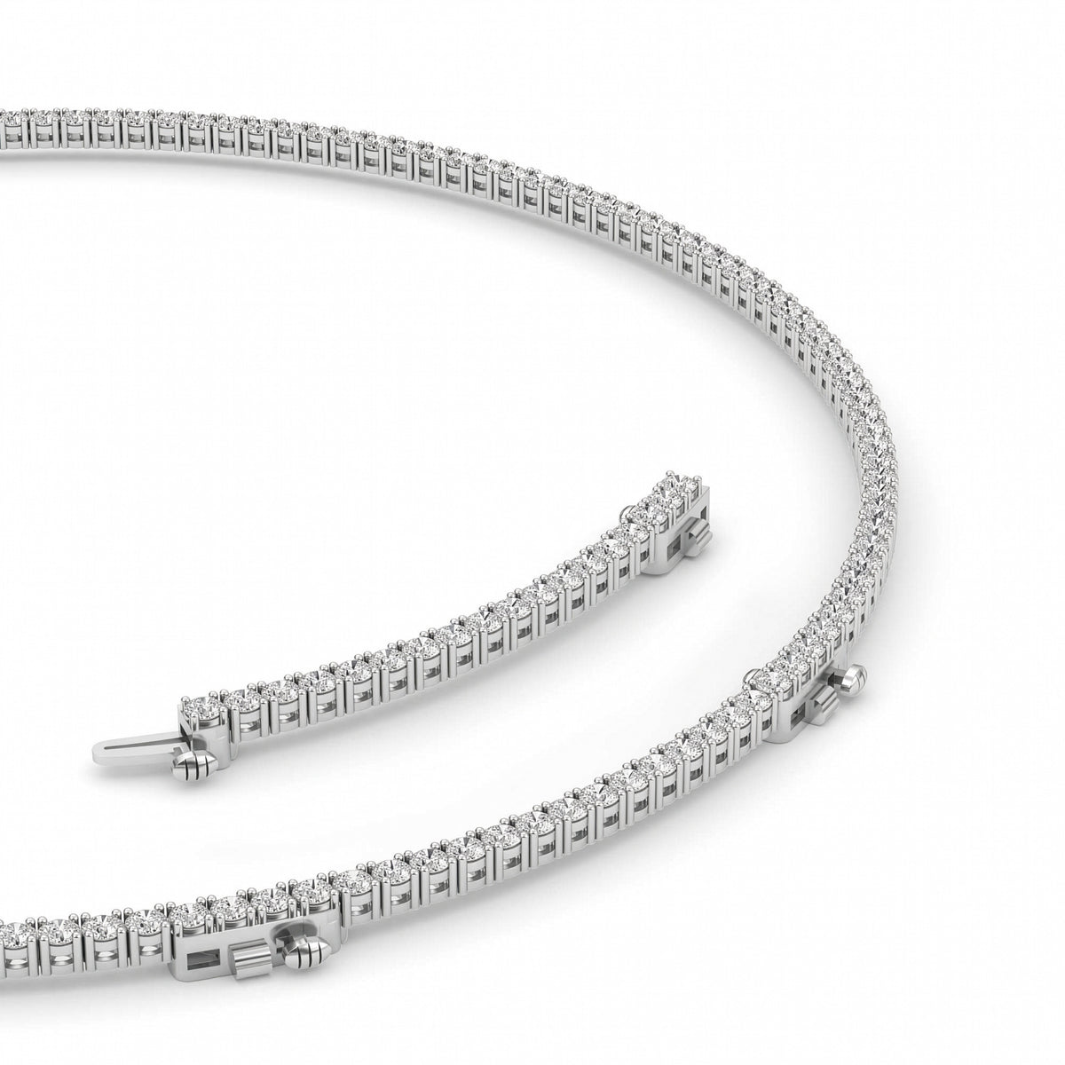 10CTW Round Lab-Grown Diamond Prong Tennis Necklace 169 Stones