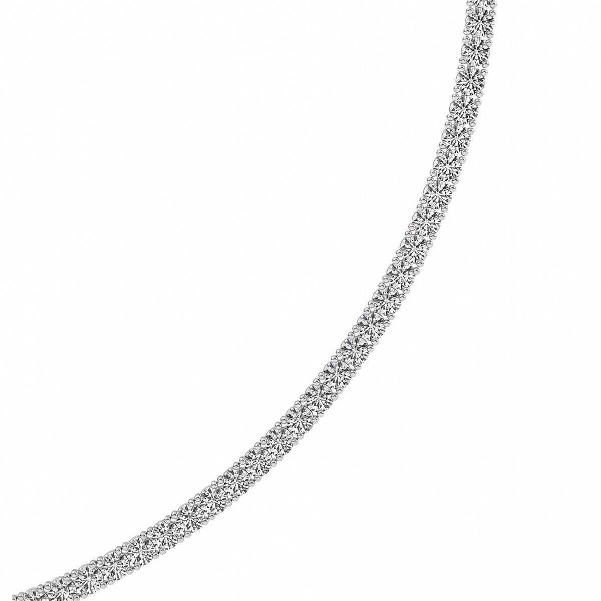 10CTW Round Lab-Grown Diamond Prong Tennis Necklace 169 Stones