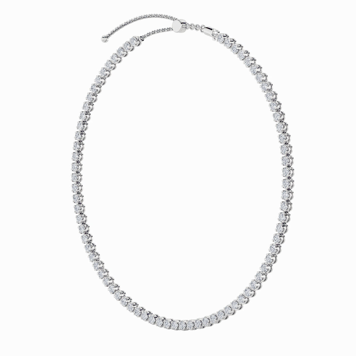 15CTW Round Lab-Grown Diamond Bezel Set Tennis Necklace 67 Stones