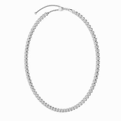 15CTW Round Lab-Grown Diamond Bezel Set Tennis Necklace 67 Stones