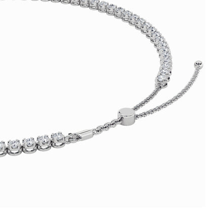 15CTW Round Lab-Grown Diamond Bezel Set Tennis Necklace 67 Stones
