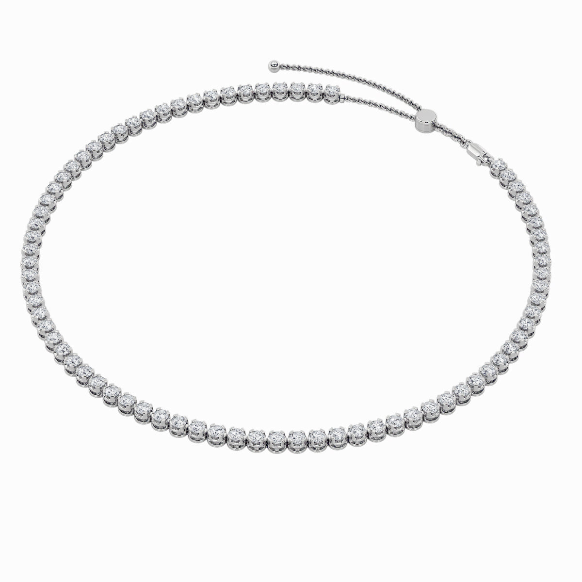 15CTW Round Lab-Grown Diamond Bezel Set Tennis Necklace 67 Stones