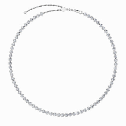 15CTW Round Lab-Grown Diamond Bezel Set Tennis Necklace 67 Stones