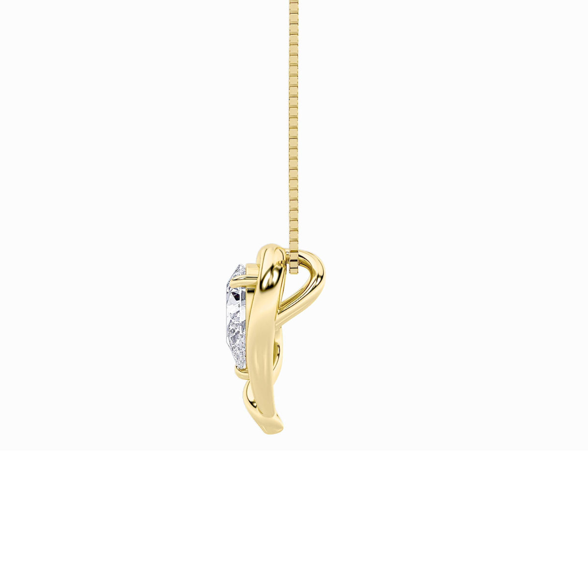 0.5CTW Pear Lab-Grown Diamond Prong Heart Pendant 1 Stone