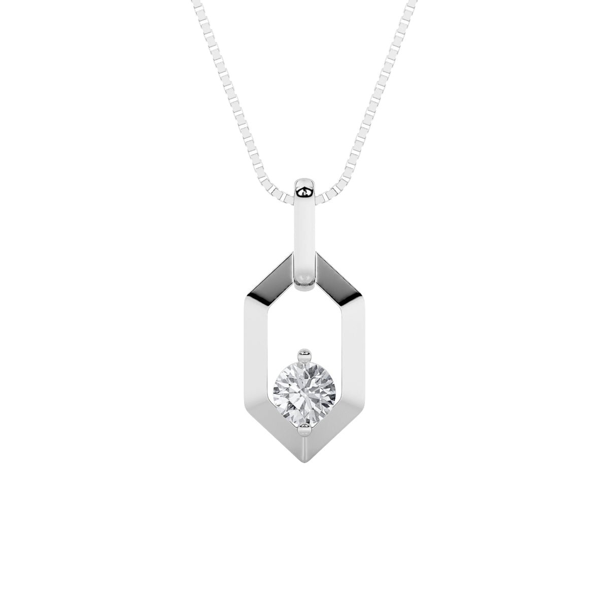 0.25CTW Round Lab-Grown Diamond Prong Fancy Pendant 1 Stone
