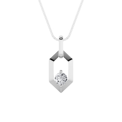 0.25CTW Round Lab-Grown Diamond Prong Fancy Pendant 1 Stone