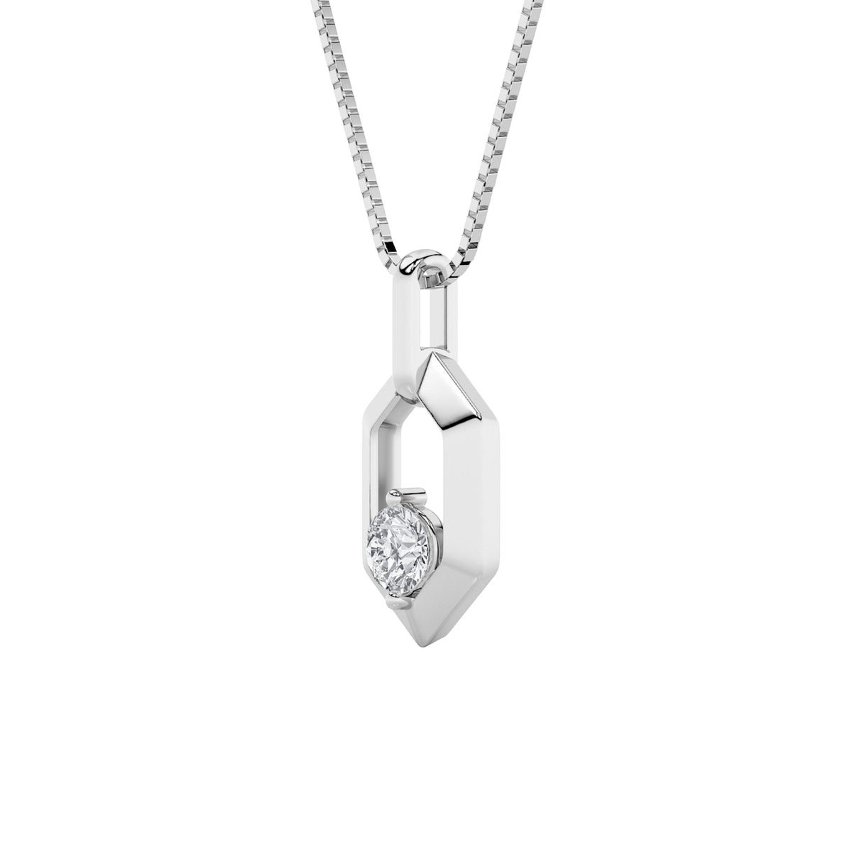0.25CTW Round Lab-Grown Diamond Prong Fancy Pendant 1 Stone