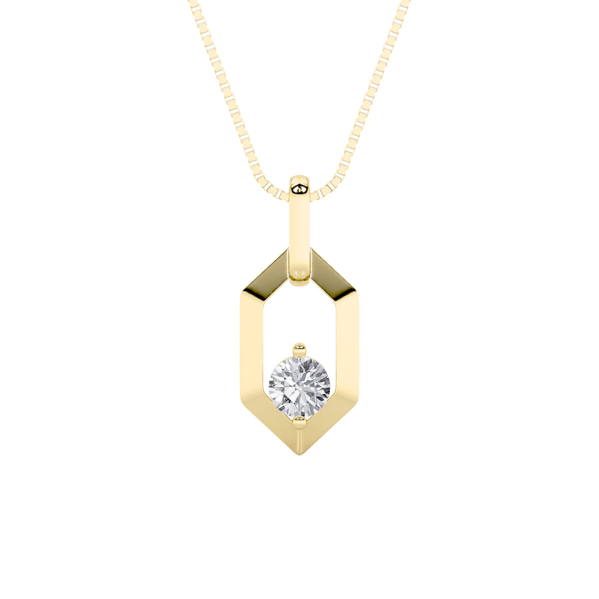 0.25CTW Round Lab-Grown Diamond Prong Fancy Pendant 1 Stone
