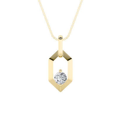 0.25CTW Round Lab-Grown Diamond Prong Fancy Pendant 1 Stone