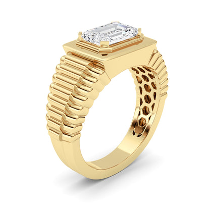 2.5CTW Emerald Lab-Grown Diamond Prong Men's Ring 1 Stone