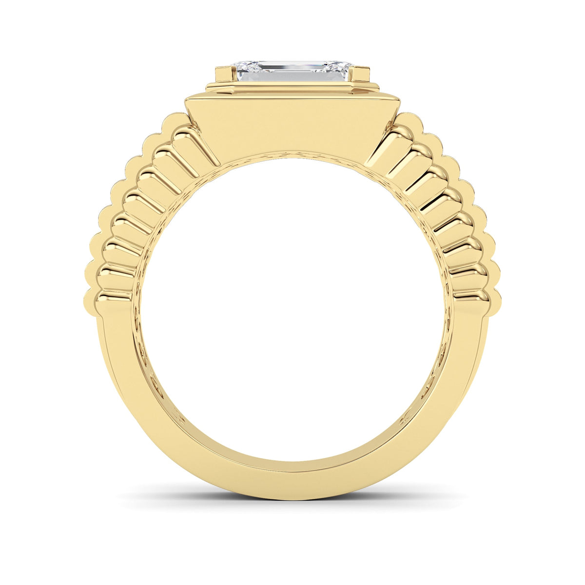2.5CTW Emerald Lab-Grown Diamond Prong Men's Ring 1 Stone