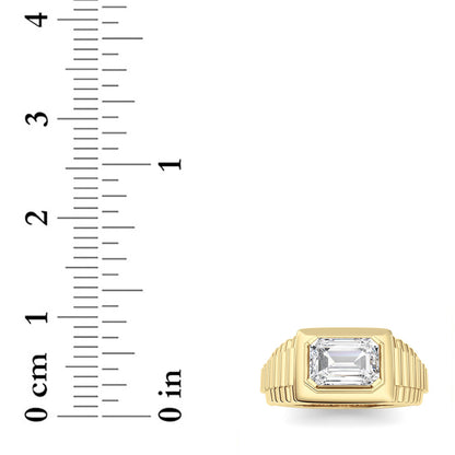 2.5CTW Emerald Lab-Grown Diamond Prong Men's Ring 1 Stone