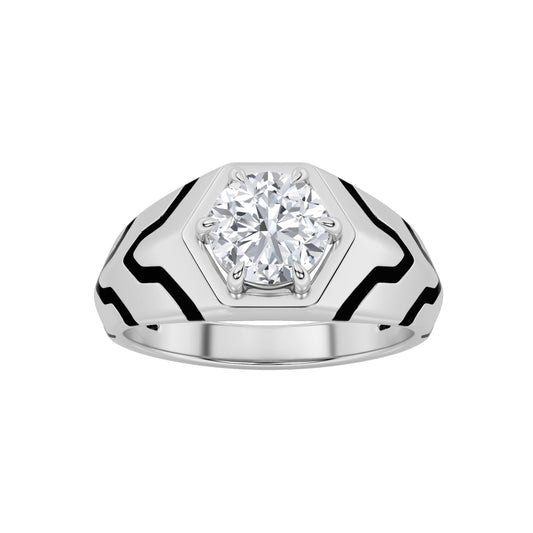 1.5CTW Round Lab-Grown Diamond Prong Men's Ring 1 Stone