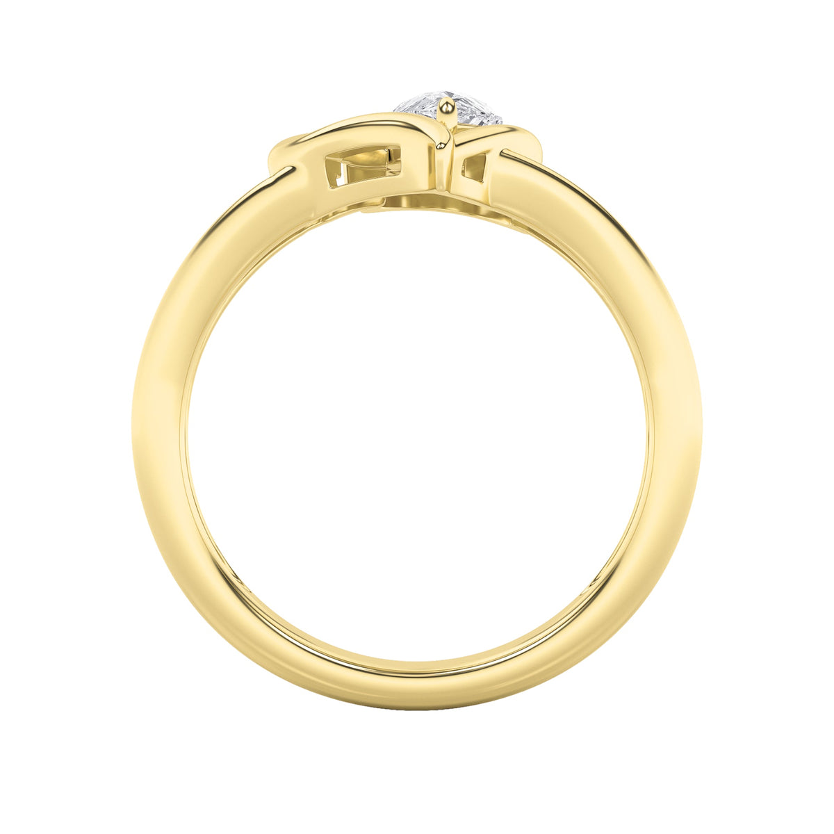 0.5CTW Pear Lab-Grown Diamond Prong Heart Ring 1 Stone