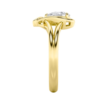 0.5CTW Pear Lab-Grown Diamond Prong Heart Ring 1 Stone
