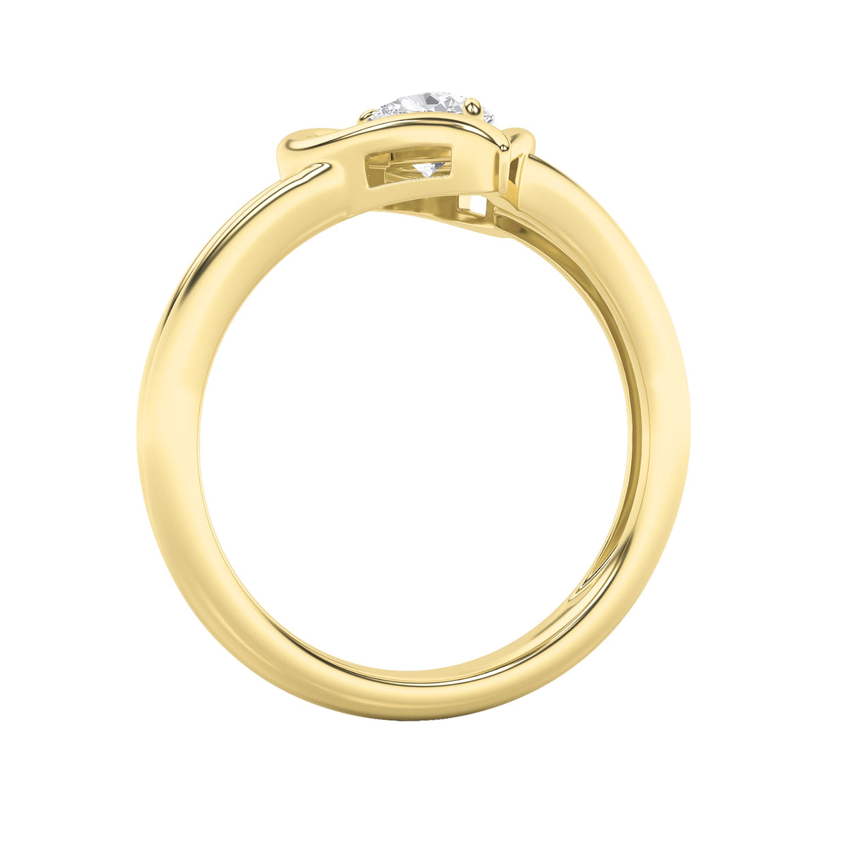 0.5CTW Pear Lab-Grown Diamond Prong Heart Ring 1 Stone