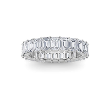 3CTW Emerald Lab-Grown Diamond Split Prong Eternity Ring 24 Stones