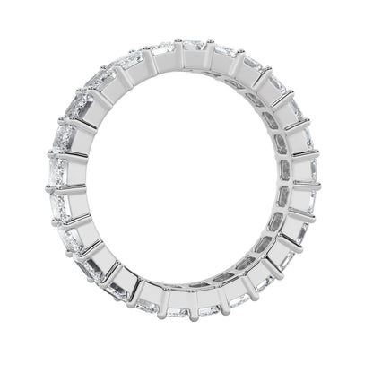 3CTW Emerald Lab-Grown Diamond Split Prong Eternity Ring 24 Stones
